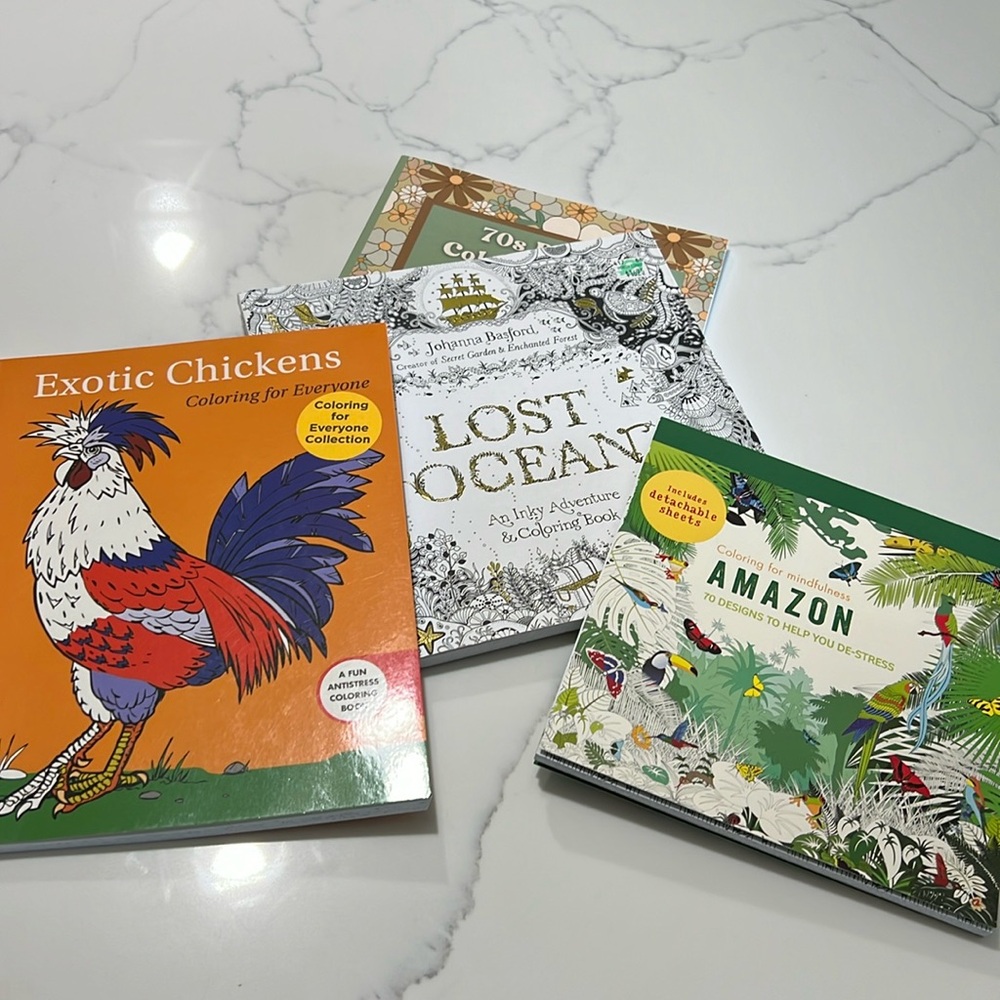 Set of 4 adult coloring books
